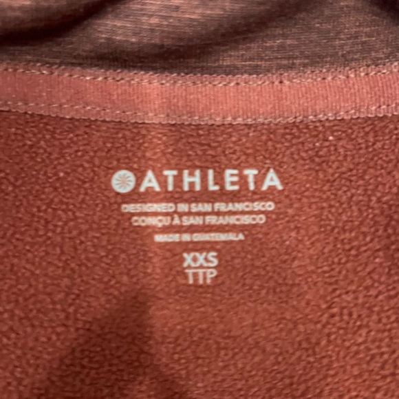 Athleta Half Zip Altitude Polartec Fleece Crop Mock Neck Sweatshirt Rust - Picture 14 of 15